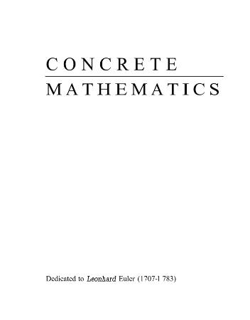 Concrete Mathematics-Graham-Knuth-Patashnik