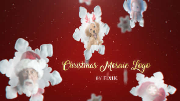 Christmas Mosaic Logo After Effects - VideoHive 49803946