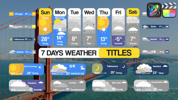 7 Days Weather Titles For Fcpx - VideoHive 51473981