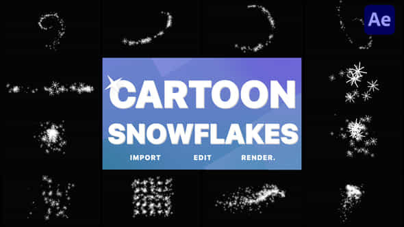 Cartoon Snowflakes And - VideoHive 36107592